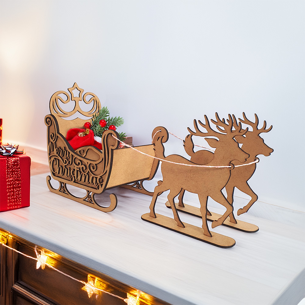 Christmas Sleigh with Reindeer